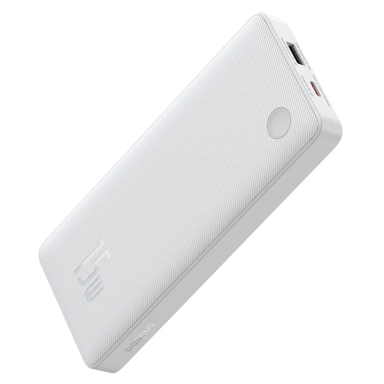 Baseus Airpow Lite | Powerbank 10000 mAh 15W med USB-A til USB-C-kabel 30 cm – Hvit