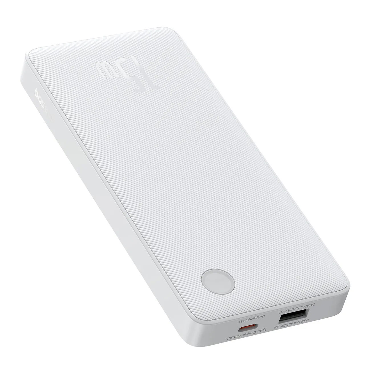 Baseus Airpow Lite | Powerbank 10000 mAh 15W med USB-A til USB-C-kabel 30 cm – Hvit – bilde 2