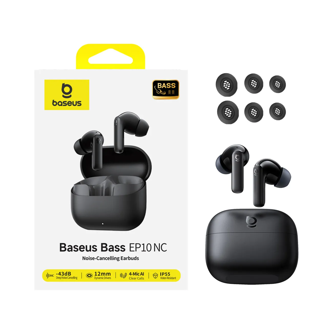 Baseus Bass EP10 | Trådløse in-ear øretelefoner TWS med ANC – Svart – bilde 4