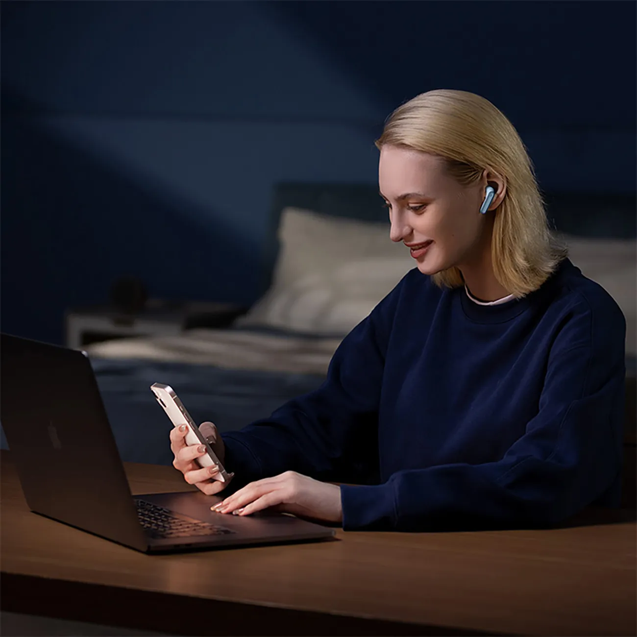 Baseus Bowie E5 | Trådløse øretelefoner TWS – Blå – bilde 6