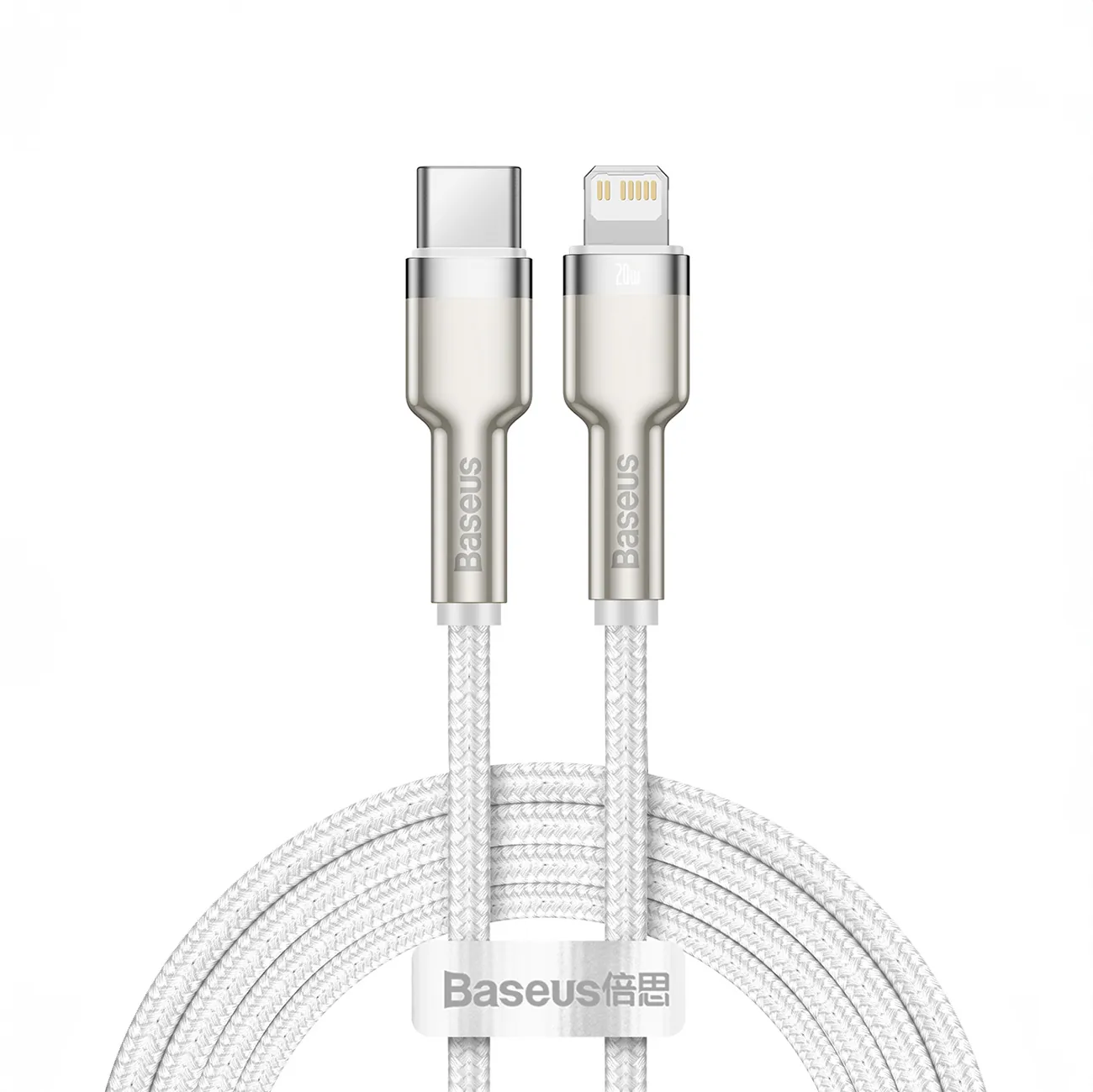 Baseus Cafule Metal | USB-C til Lightning-kabel 20W PD 1 m – Hvit