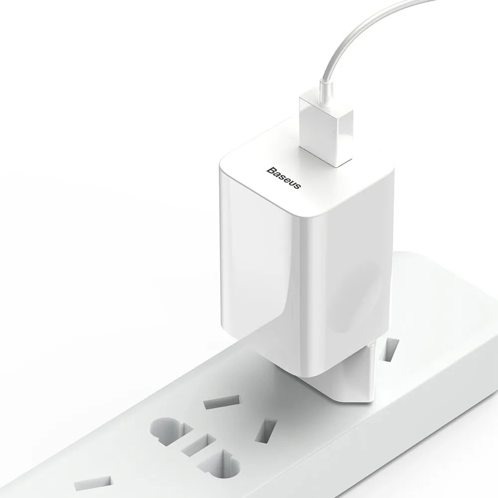 Baseus Charging Quick Charger | Vegglader USB-A 24W QC 3.0 – Hvit – bilde 4