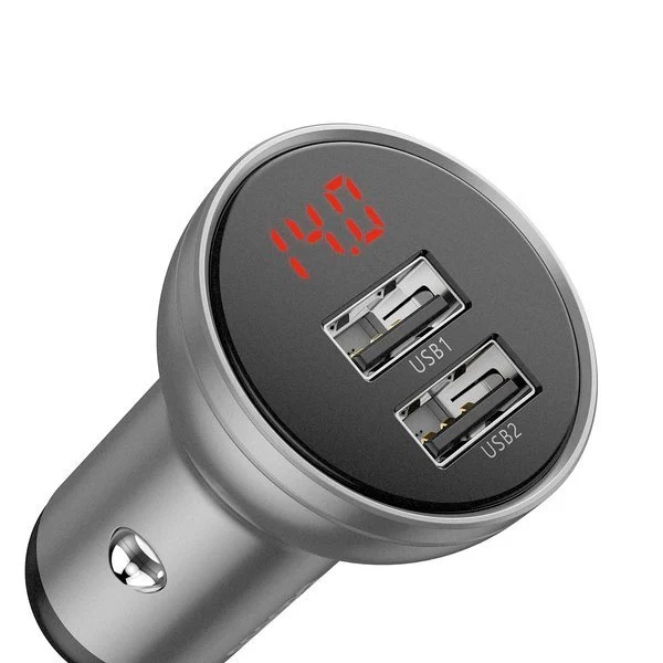 Baseus Digital Display | Dobbelt USB 4.8A 24W bil lader