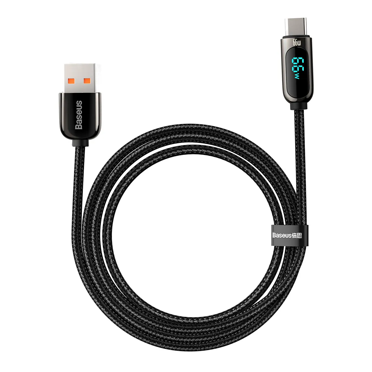 Baseus Display | USB-A til USB-C-kabel 66W med display 1 m – Svart – bilde 3