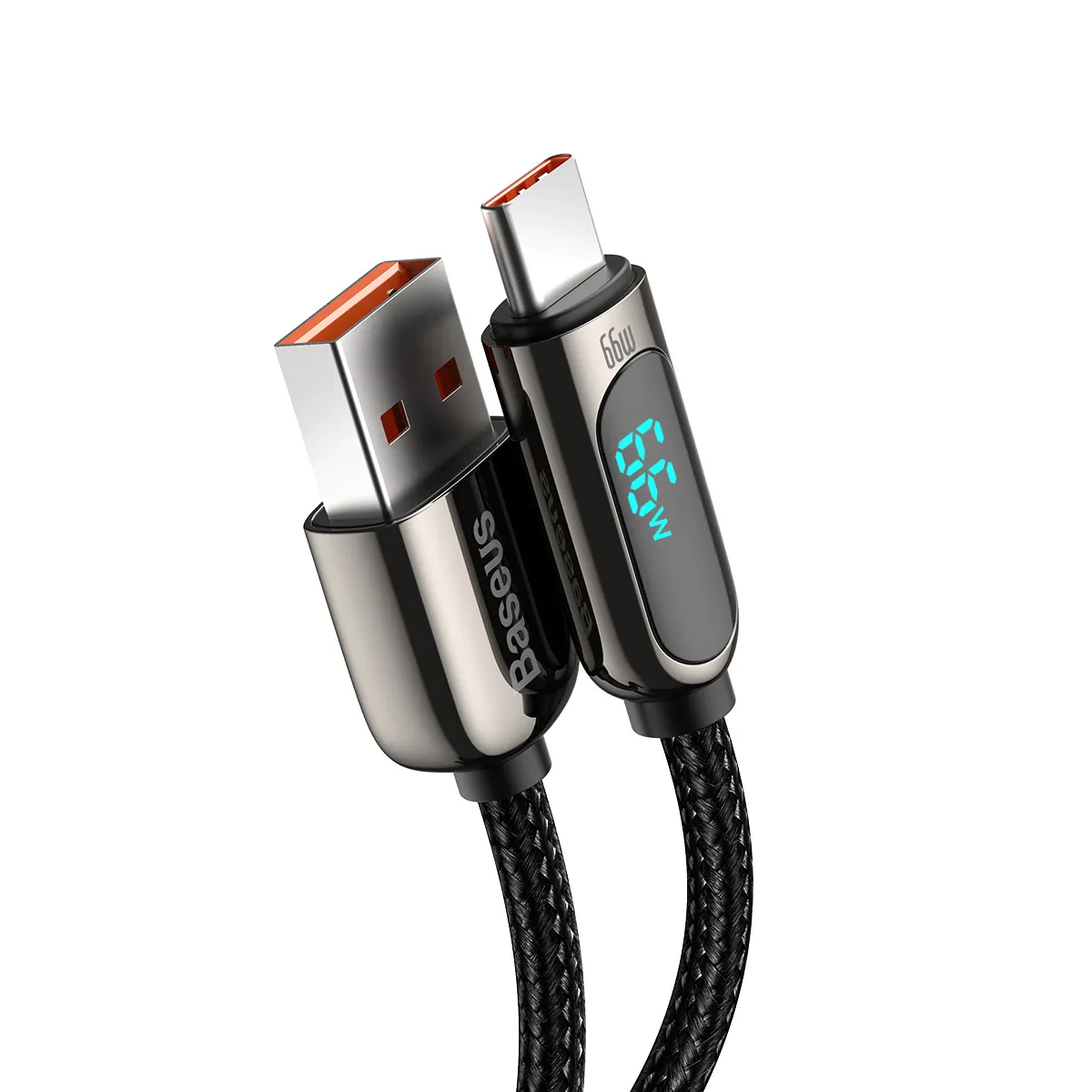 Baseus Display | USB-A til USB-C-kabel 66W med display 1 m – Svart – bilde 4