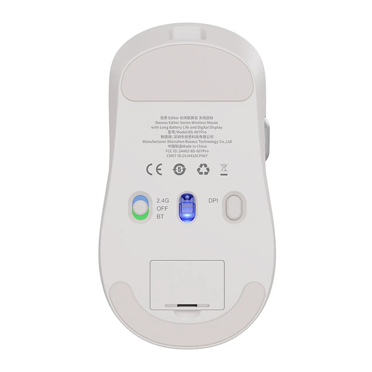 Baseus Editor | Trådløs mus med oppladbart batteri 800 mAh – Hvit – bilde 2