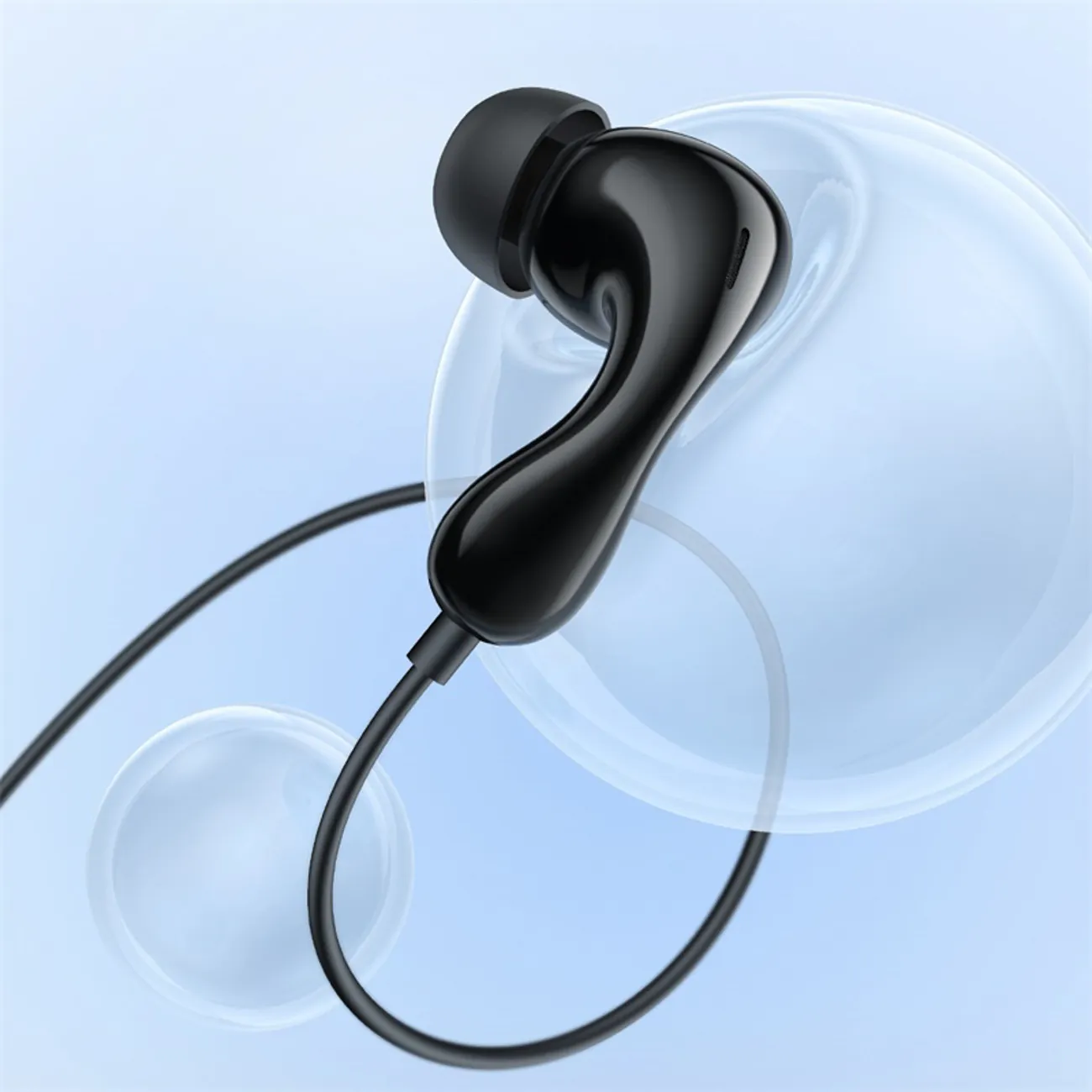 Baseus Encok CZ20 | Kablede in-ear øretelefoner USB-C – Svart – bilde 7