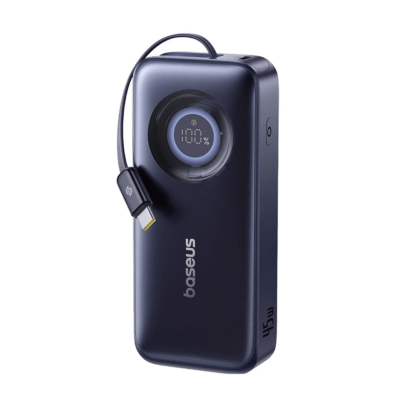 Baseus EnerCore CR11 | Powerbank 10000 mAh 45W med opprullbar USB-C-kabel – Svart – bilde 2