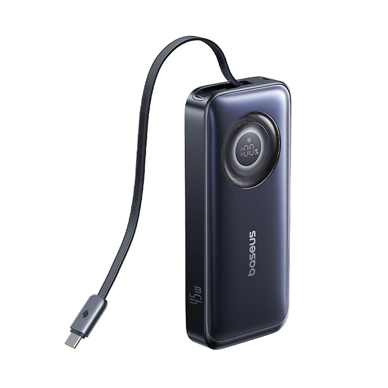 Baseus EnerCore CR11 | Powerbank 10000 mAh 45W med opprullbar USB-C-kabel – Svart – bilde 3
