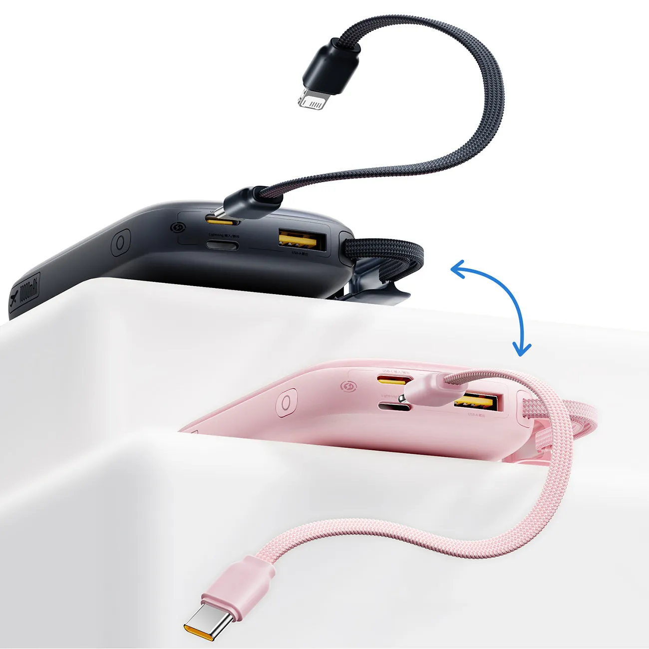 Baseus EnerFill FC21 Qpow 3 Ultra | Powerbank 10000 mAh 22,5W med display og avtakbar kabel – Svart – bilde 6