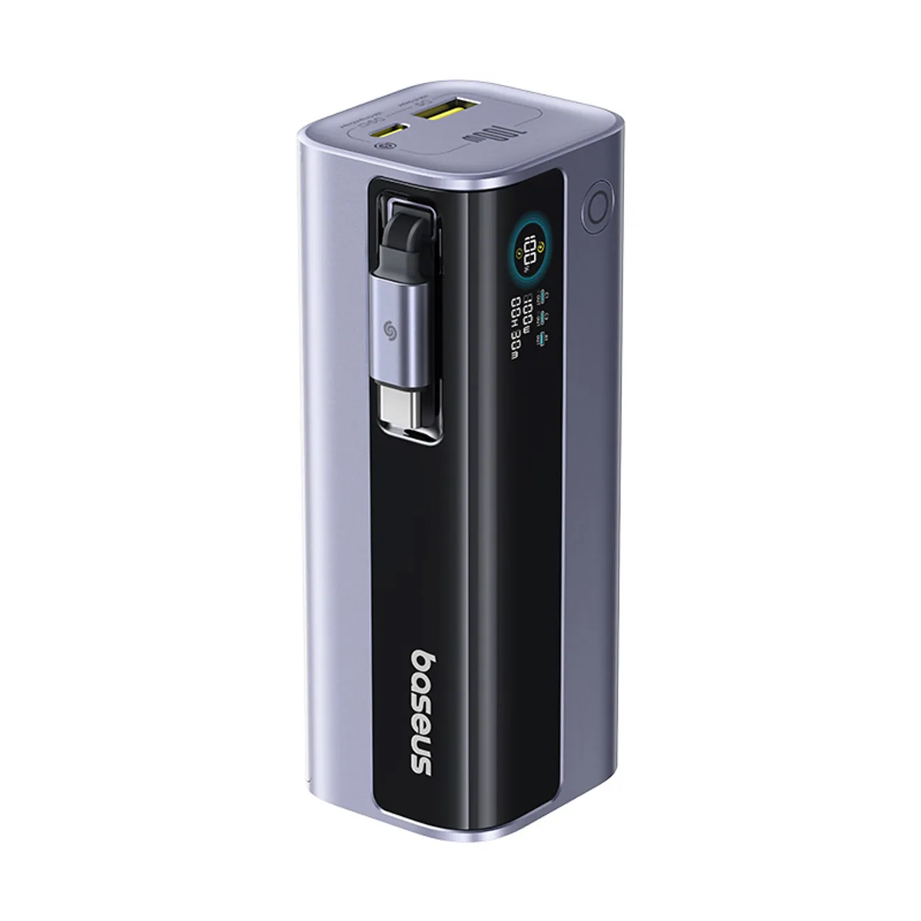 Baseus EnerGeek GR11 | Powerbank 10000 mAh 100W med opprullbar kabel – Grå