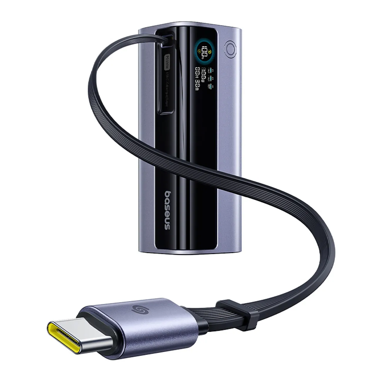 Baseus EnerGeek GR11 | Powerbank 10000 mAh 100W med opprullbar kabel – Grå – bilde 2
