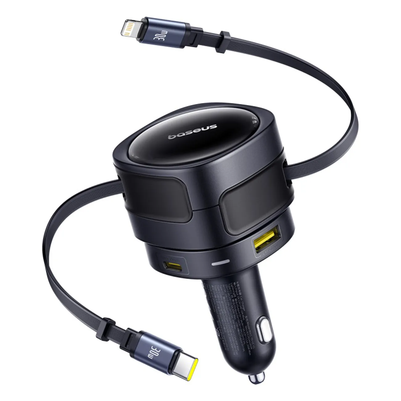 Baseus Enjoyment Max | Billader 90W 2x USB-C med USB-C- og Lightning-kabel – Svart