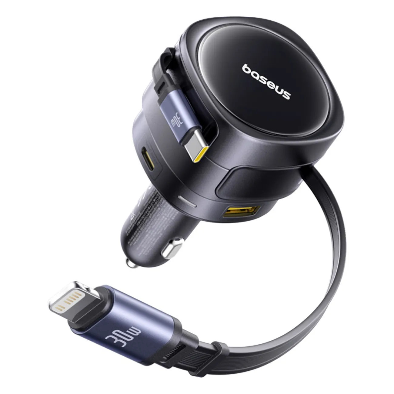 Baseus Enjoyment Max | Billader 90W 2x USB-C med USB-C- og Lightning-kabel – Svart – bilde 3
