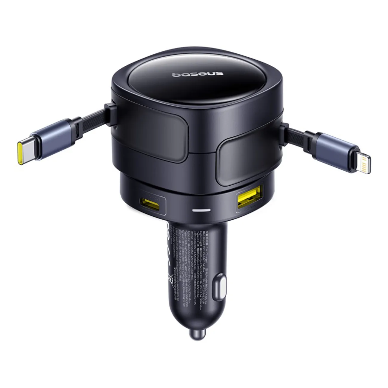 Baseus Enjoyment Max | Billader 90W 2x USB-C med USB-C- og Lightning-kabel – Svart – bilde 5