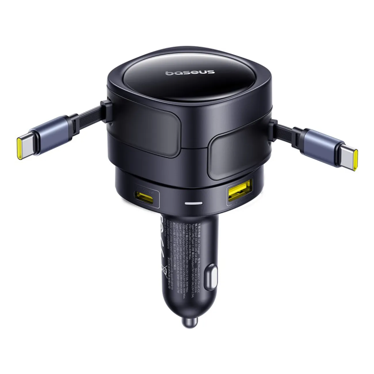Baseus Enjoyment Max | Billader 90W med 2 USB-C-kabler, USB-A og USB-C – Svart – bilde 4