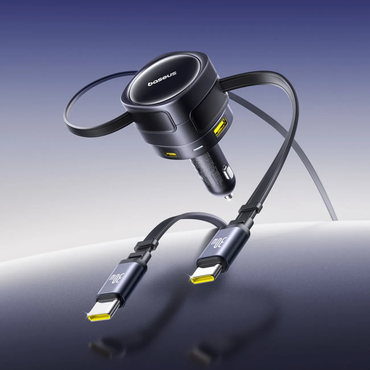 Baseus Enjoyment Max | Billader 90W med 2 USB-C-kabler, USB-A og USB-C – Svart – bilde 7