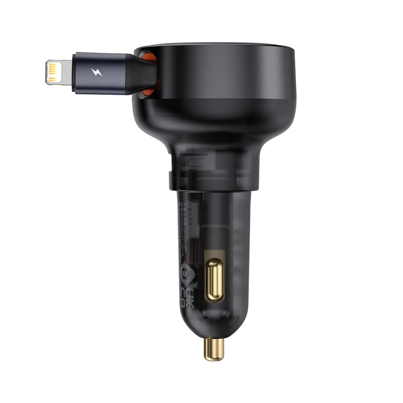 Baseus Enjoyment Pro | Billader 55W USB-A med opprullbar Lightning-kabel – Svart – bilde 2