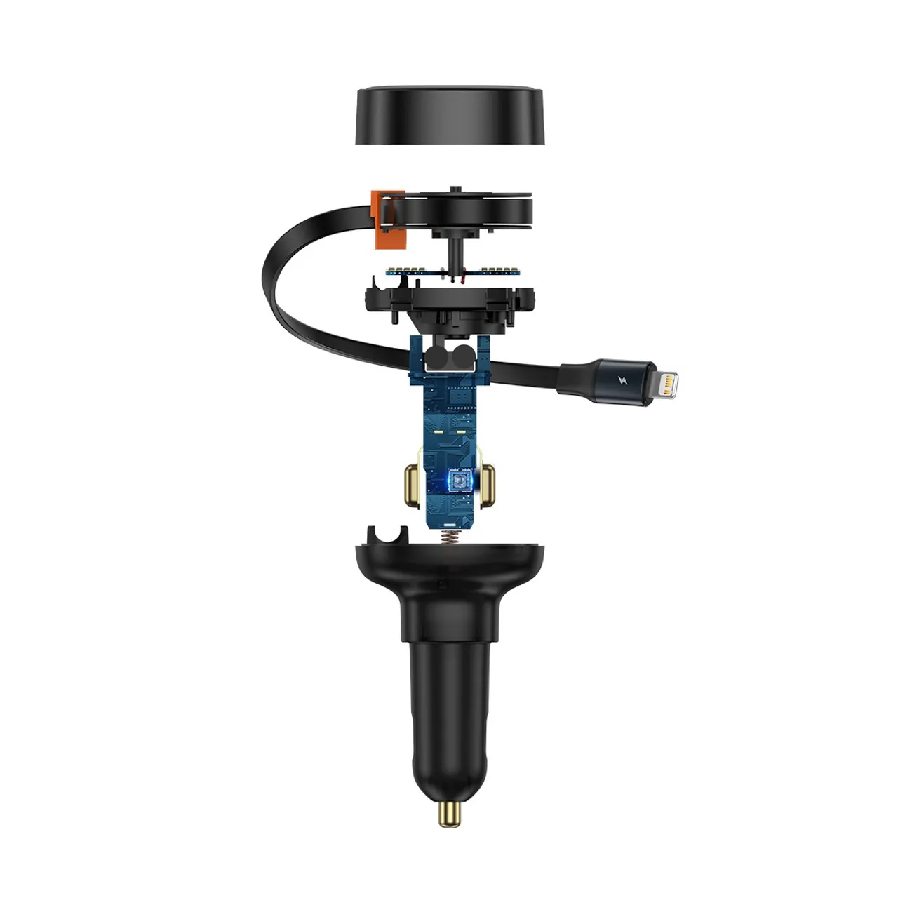 Baseus Enjoyment Pro | Billader 55W USB-A med opprullbar Lightning-kabel – Svart – bilde 4
