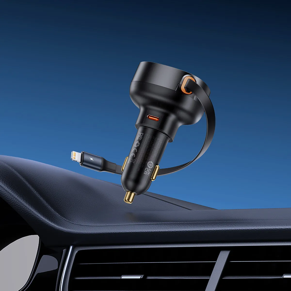 Baseus Enjoyment Pro | Billader 60W med USB-C-port og Lightning-plugg – Svart – bilde 8