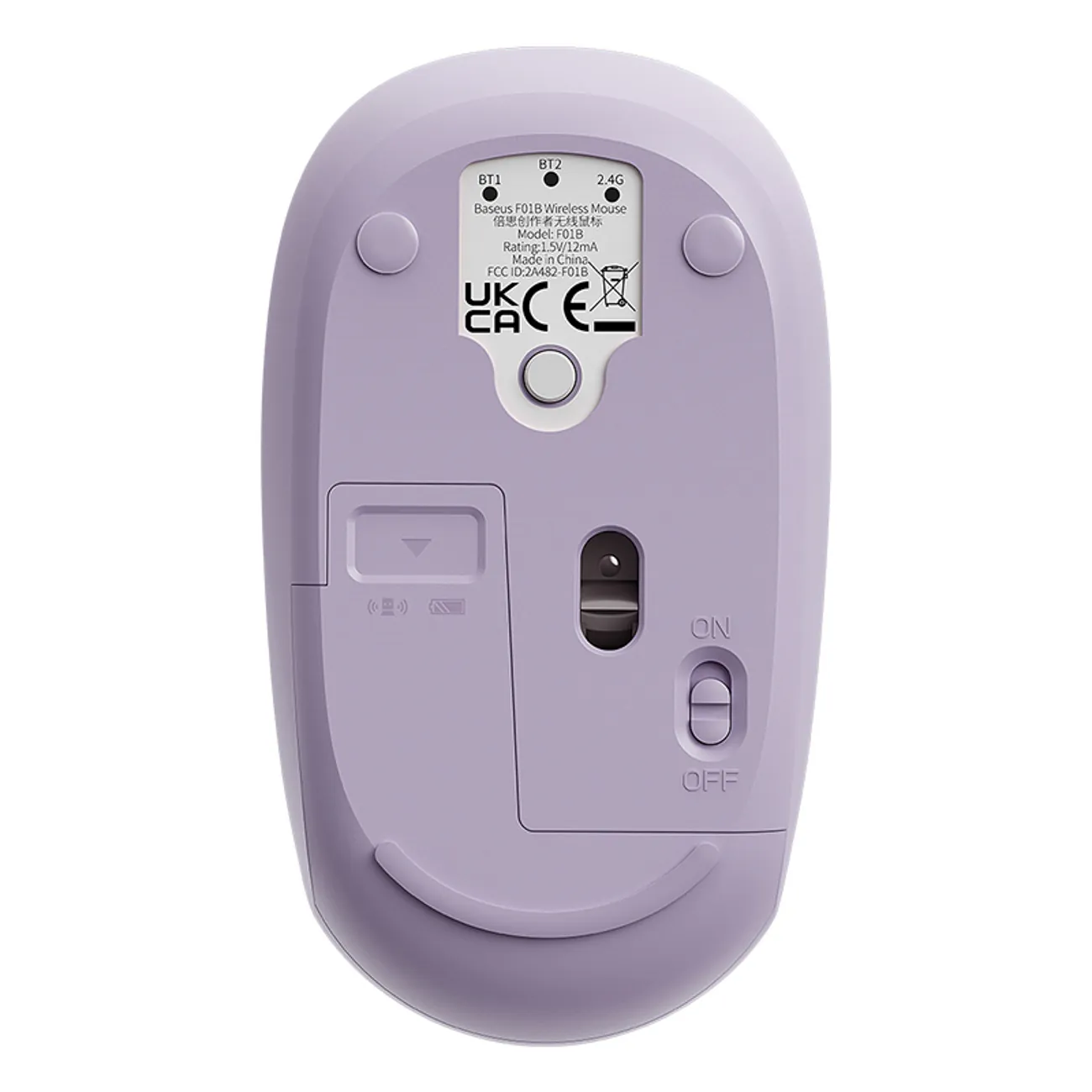 Baseus F01B | Trådløs mus 2,4 GHz + Bluetooth – Lilla – bilde 2