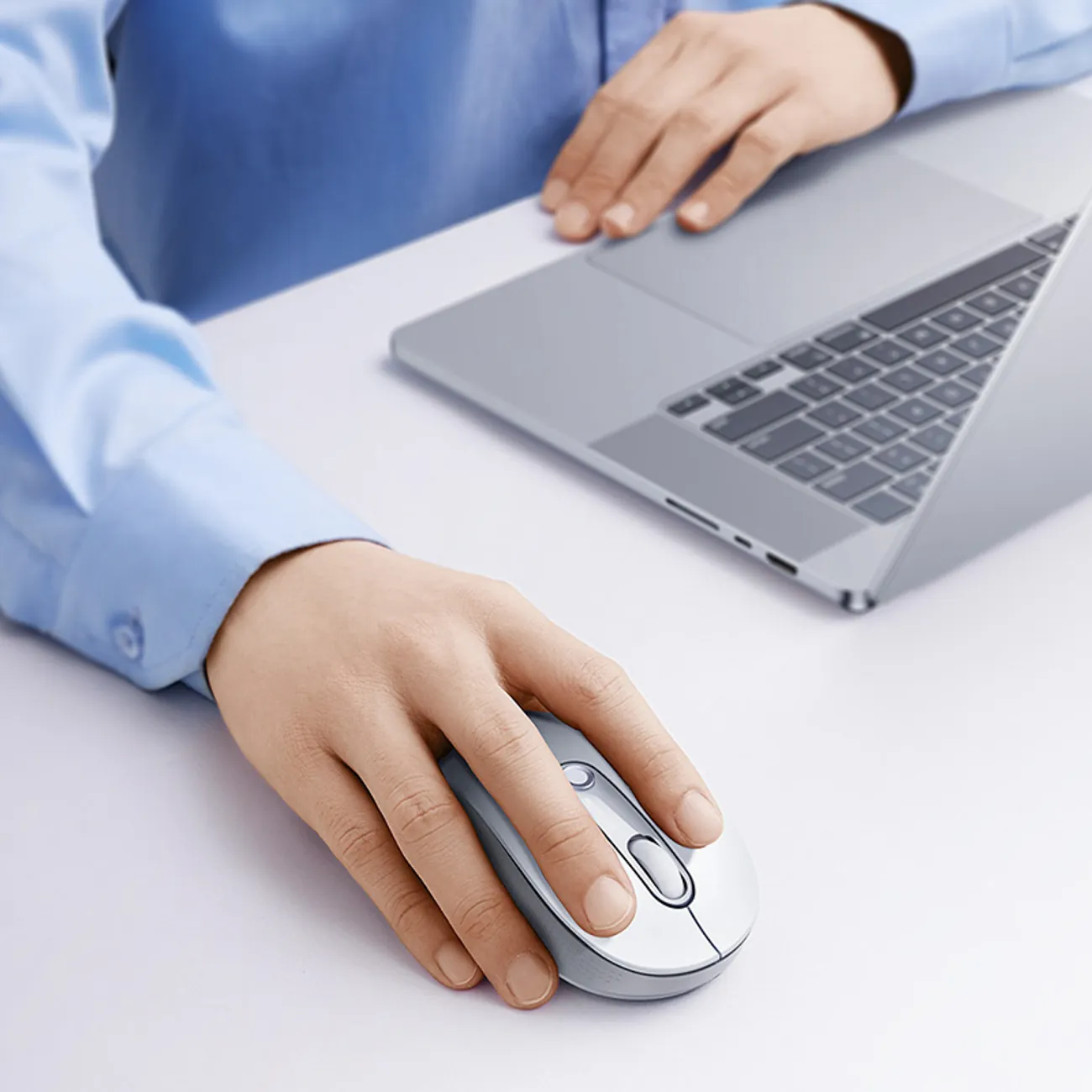 Baseus F02 | Trådløs ergonomisk mus Bluetooth – Hvit – bilde 6