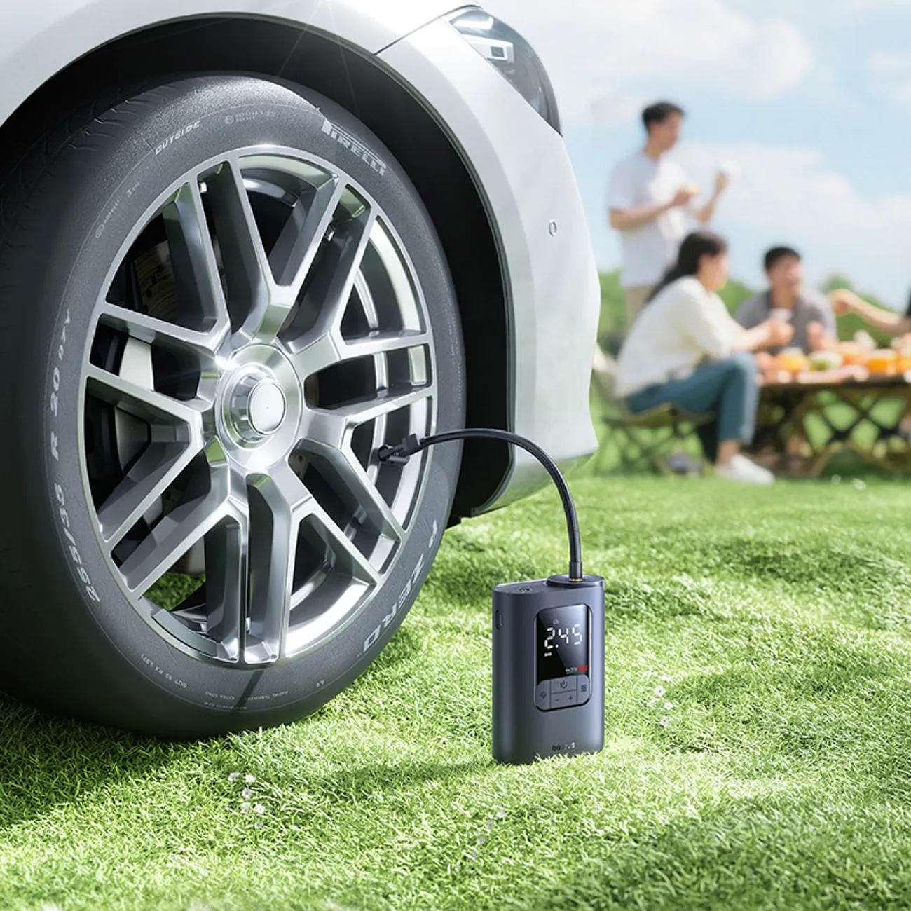 Baseus GoTrip VA1 | Trådløs dekkpumpe 150 PSI 7500 mAh – Mørkegrå – bilde 8