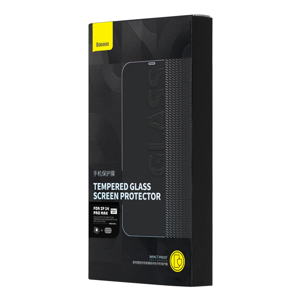 Baseus | Herdet glass til iPhone 14 Pro Max med blålysfilter 0,3 mm – Gjennomsiktig – bilde 6