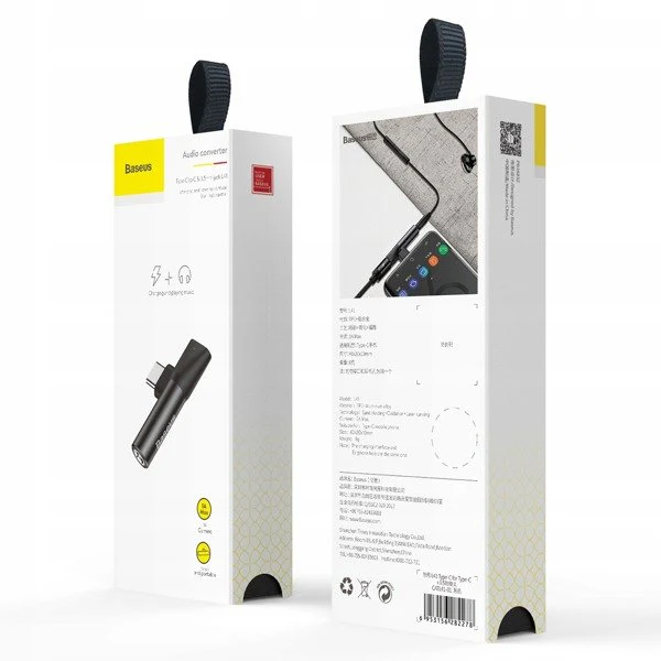 Baseus L41 | USB-C til Mini Jack 3,5 mm / USB-C lydovergangsadapter for hodetelefoner – bilde 11