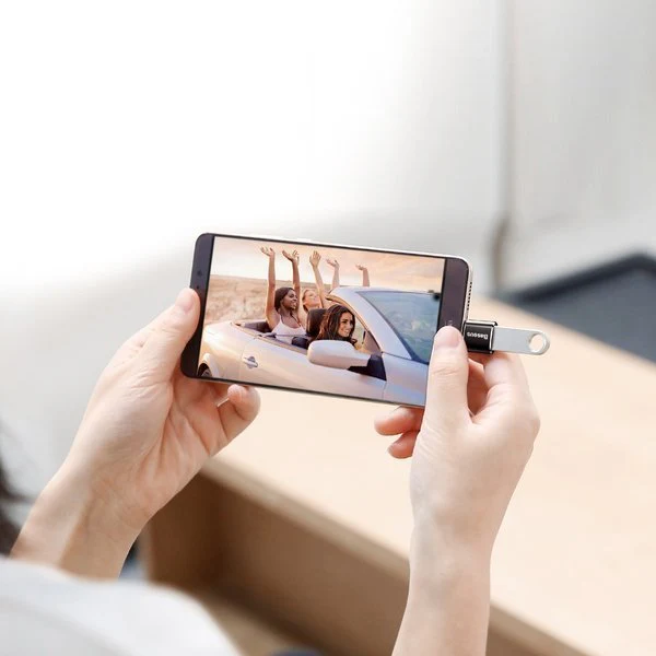 Baseus Mini USB | OTG USB-A / USB-C 2.4A overgangsadapter – bilde 4