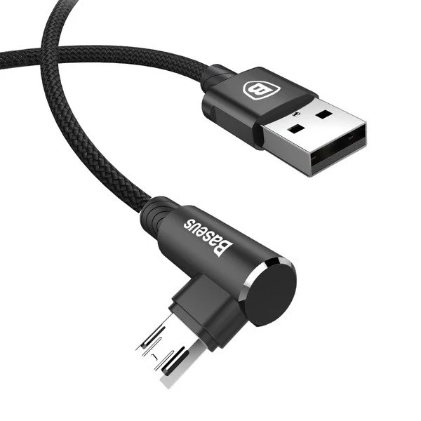 Baseus MVP Elbow | Forsterket vinklet USB-Micro USB dobbeltsidig 1.5A 2M