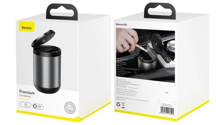 Baseus Premium Car Ashtray | LED-belyst bilaskebeger for kontoret – bilde 10