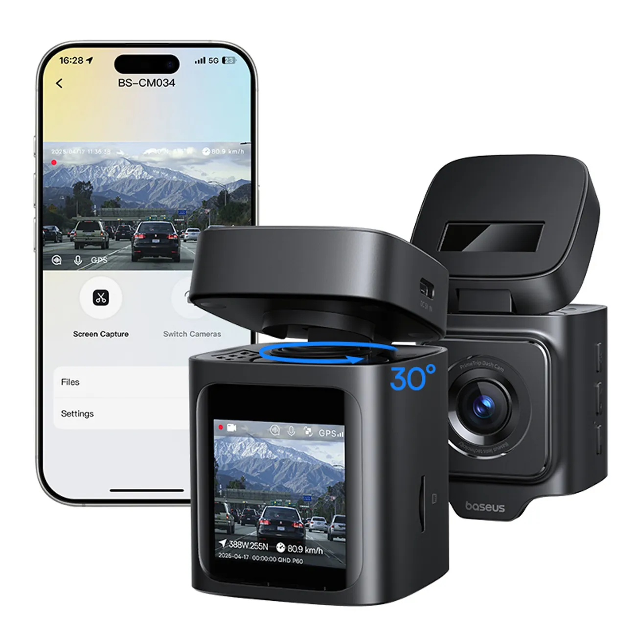 Baseus PrimeTrip VD1 Pro | Dashbordkamera 4K – Svart