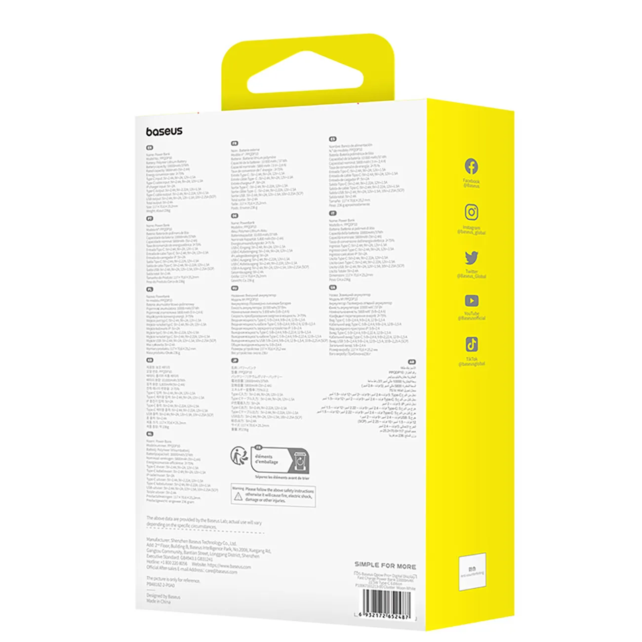 Baseus Qpow Pro+ | Powerbank 10000 mAh 22,5W USB-C – Hvit – bilde 5