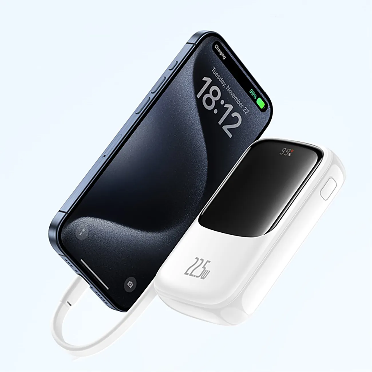 Baseus Qpow Pro+ | Powerbank 10000 mAh 22,5W USB-C – Hvit – bilde 6