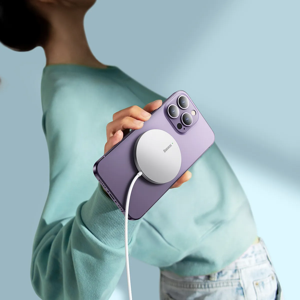 Baseus Simple Mini3 | Trådløs lader 15W – Sølv – bilde 7