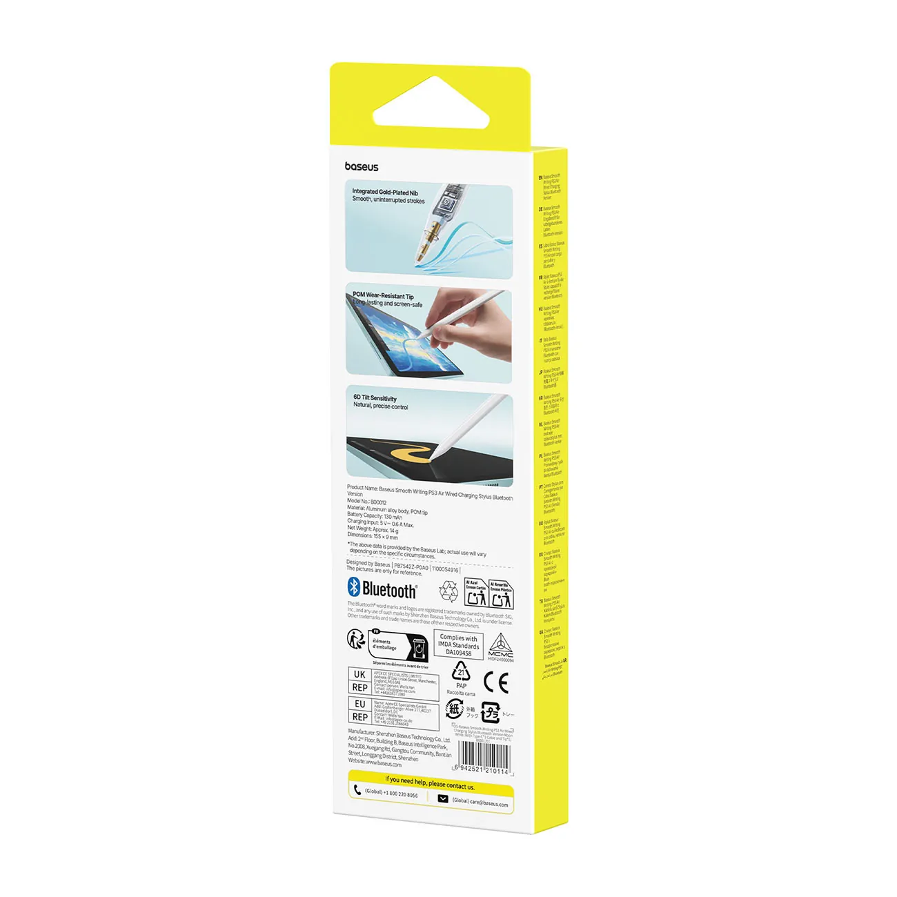Baseus Smooth Writing PS3 Air | Aktiv pekepenn med Bluetooth til iPad – Hvit – bilde 6