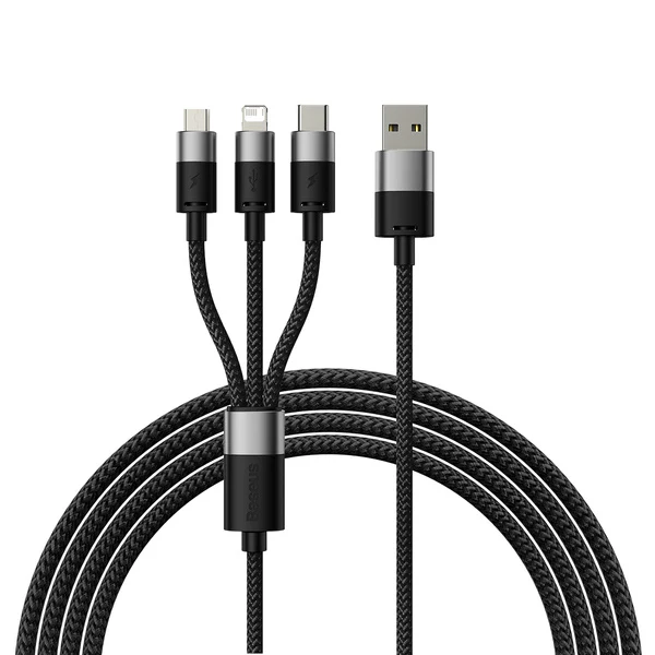 Baseus StarSpeed 1-for-3 | 3-i-1 USB-kabel - Micro Lightning USB-C 1.2m