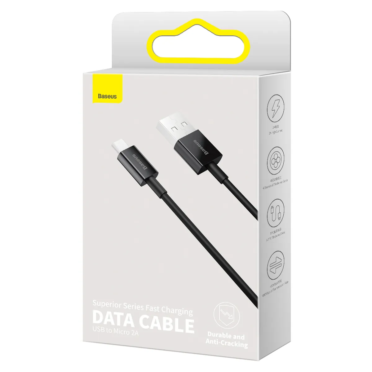 Baseus Superior | USB-A til Micro-USB-kabel 2A 2 m – Svart – bilde 7