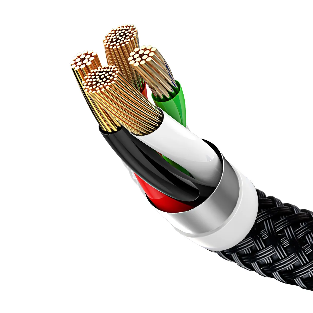 Baseus Three Primary Colors | 3-i-1 kabel USB-A til Micro-USB / Lightning / USB-C 3,5A 0,3 m – Svart – bilde 4