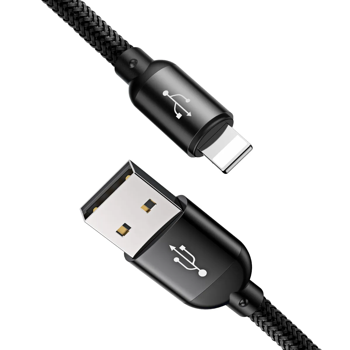 Baseus Three Primary Colors | 3-i-1 kabel USB-A til Micro-USB / Lightning / USB-C 3,5A 0,3 m – Svart – bilde 5
