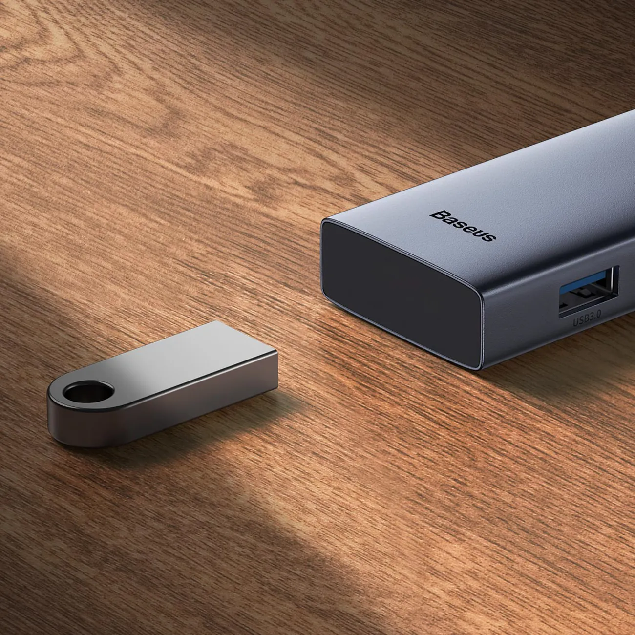 Baseus UltraJoy Series | USB-C-hub 5-i-1 HDMI 4K og 4x USB-A 3.0 – Grå – bilde 7