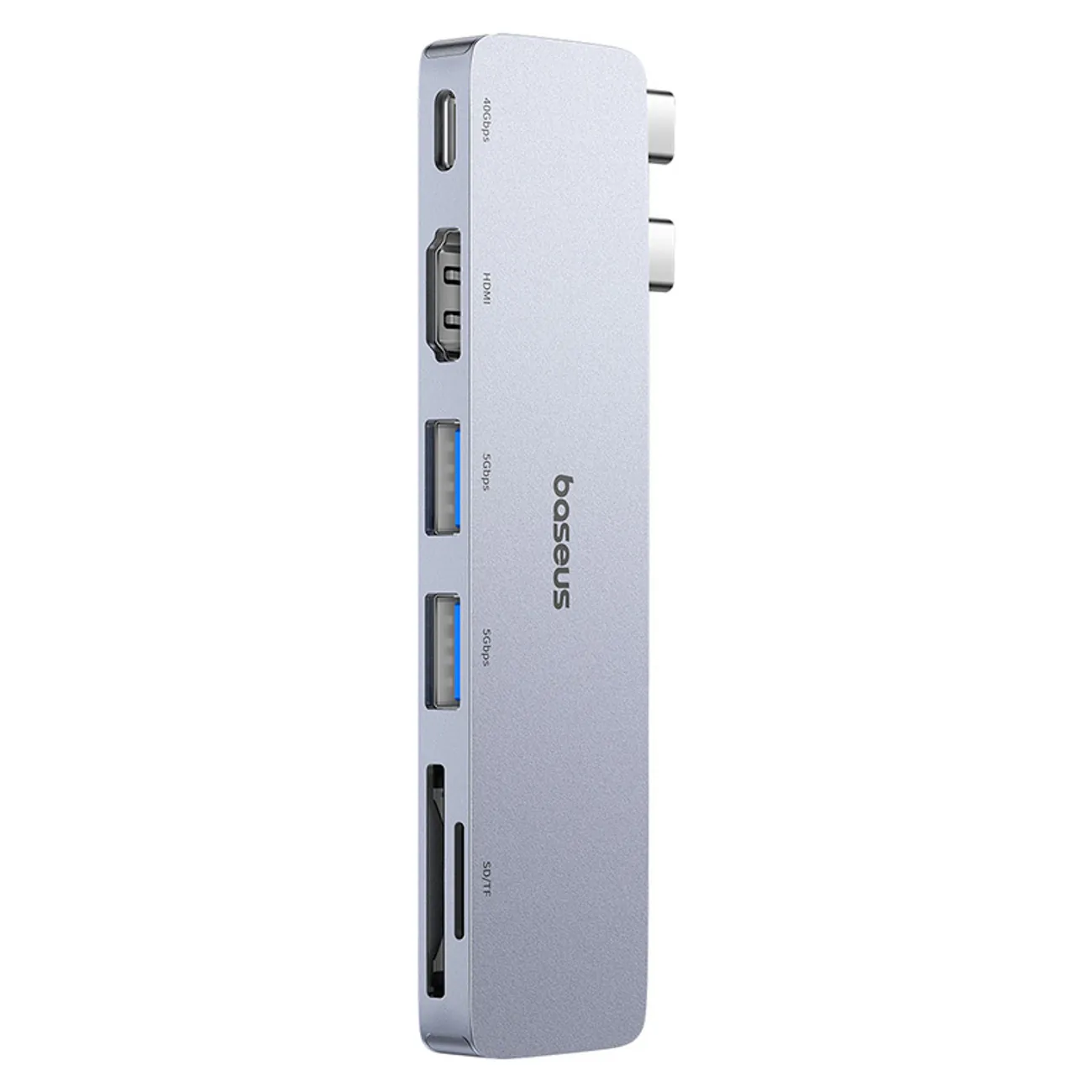 Baseus UltraJoy Series | USB-C-hub 6-i-1 med HDMI 4K og SD/microSD-leser – Grå – bilde 3