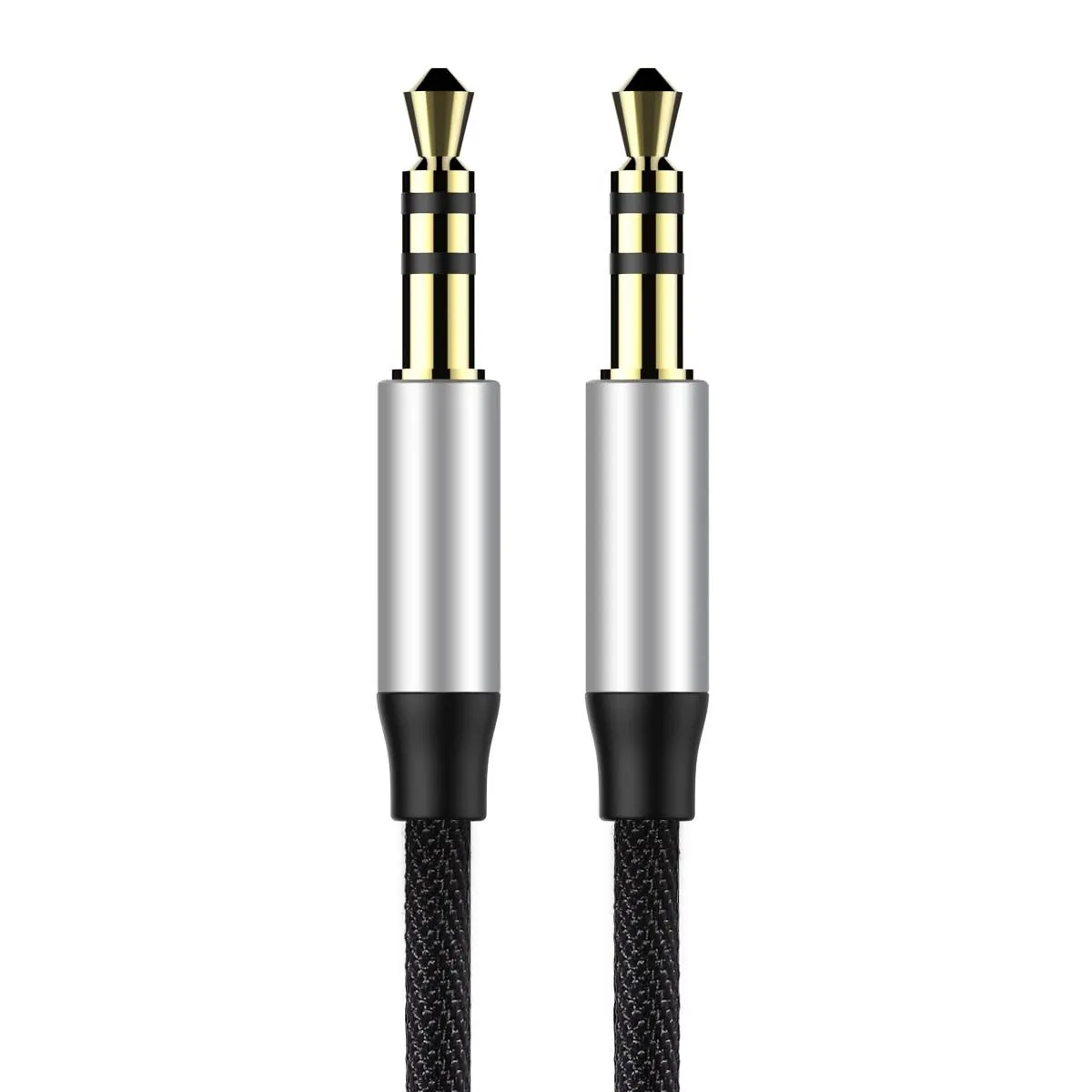 Baseus Yiven M30 | AUX-lydkabel mini-jack 3,5 mm 1,5 m – Sølv/svart – bilde 2