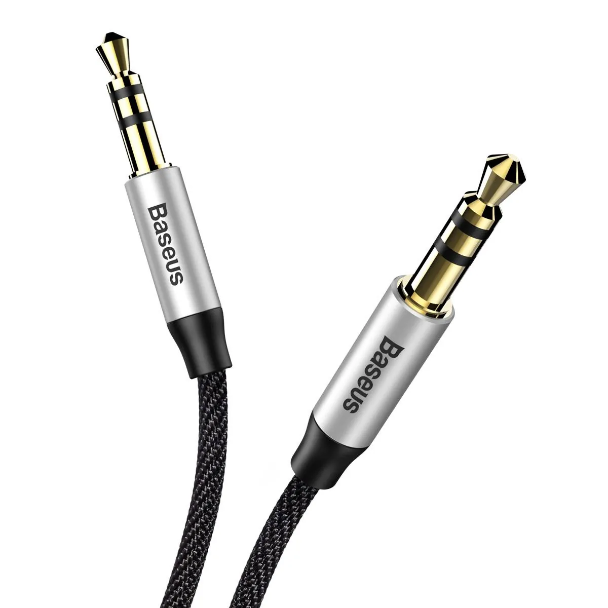 Baseus Yiven M30 | AUX-lydkabel mini-jack 3,5 mm 1,5 m – Sølv/svart – bilde 5
