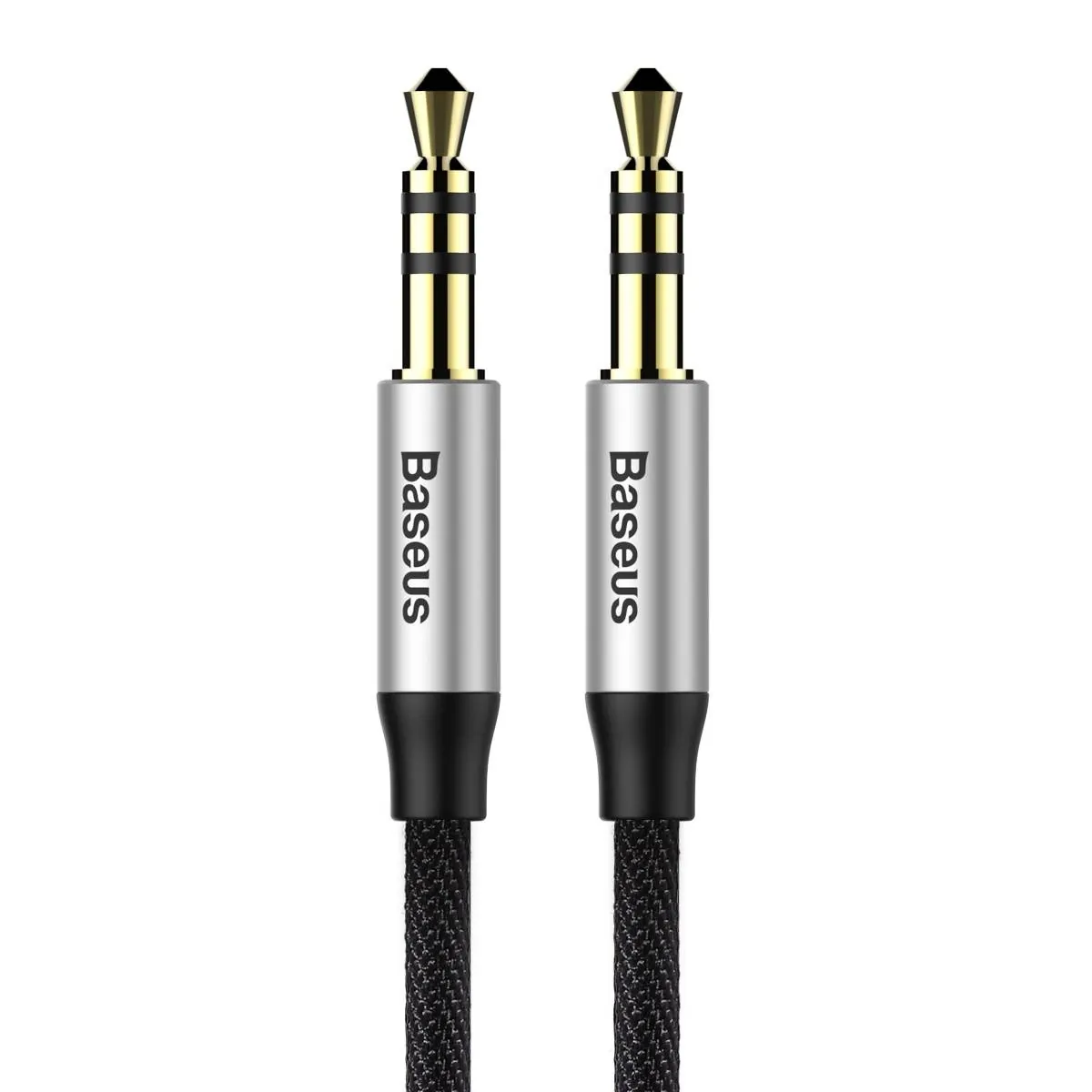 Baseus Yiven M30 | AUX-lydkabel mini-jack 3,5 mm 1 m – Sølv/svart