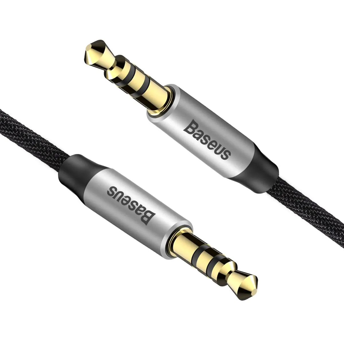 Baseus Yiven M30 | AUX-lydkabel mini-jack 3,5 mm 1 m – Sølv/svart – bilde 2
