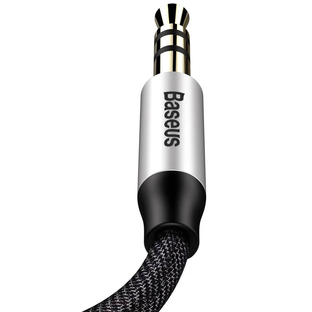 Baseus Yiven M30 | AUX-lydkabel mini-jack 3,5 mm 1 m – Sølv/svart – bilde 5