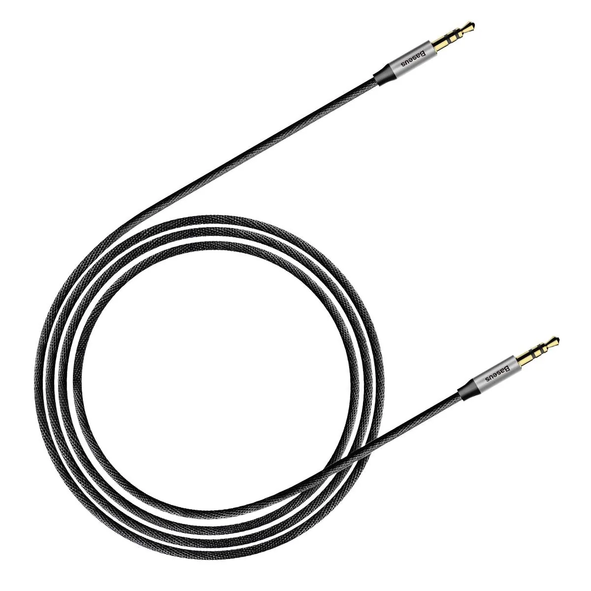 Baseus Yiven M30 | AUX-lydkabel mini-jack 3,5 mm 1 m – Sølv/svart – bilde 8