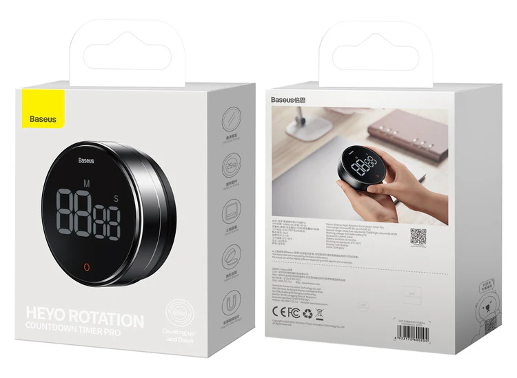 Digitalt magnetisk LED HD-timerminuttstoppur │ Baseus Heyo Rotation Pro – bilde 12